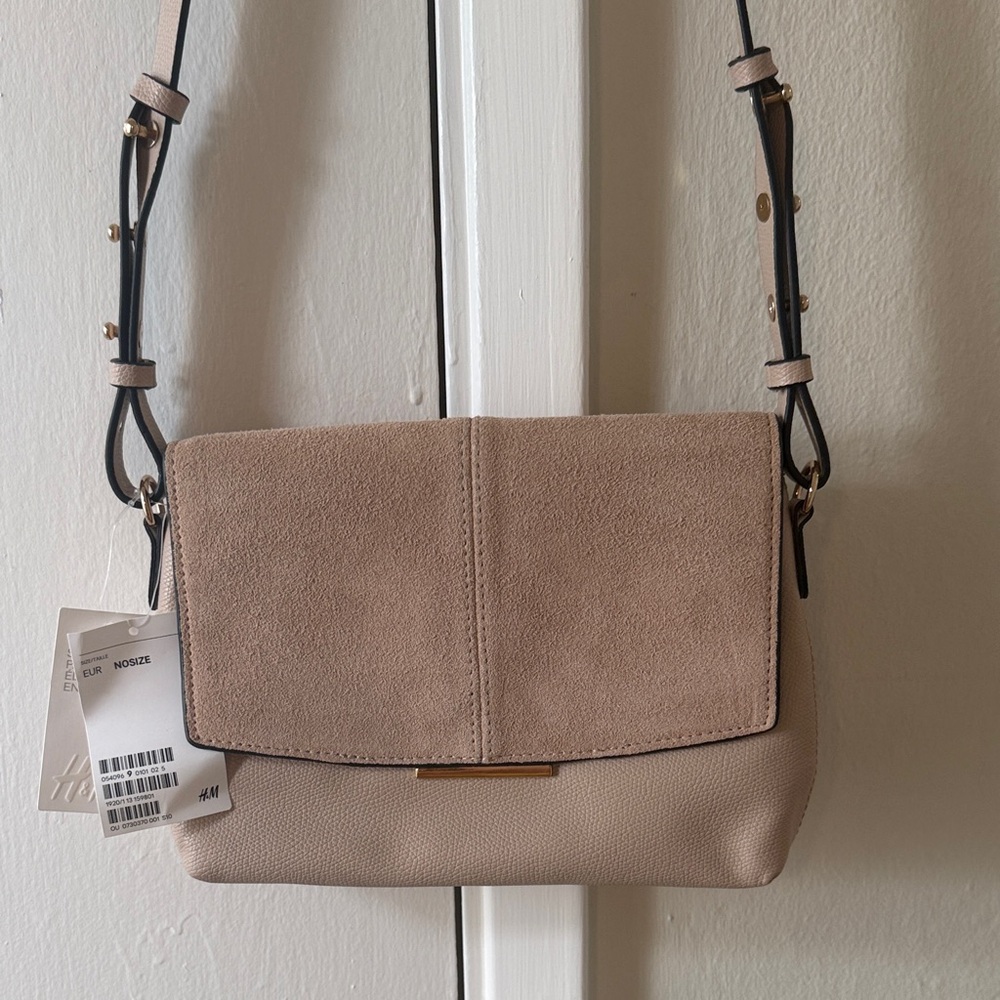 NWT H&M Suede-Trim Crossbody Bag